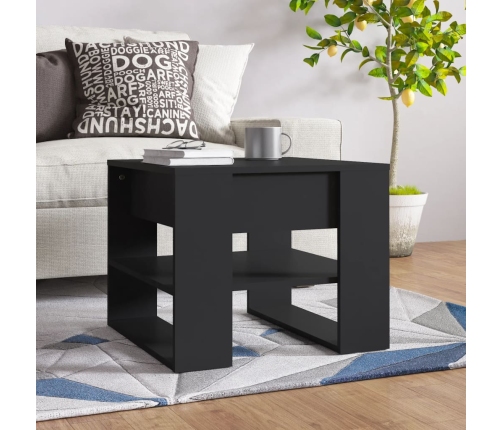 vidaXL Mesa de centro madera de ingeniería negro 55,5x55x45 cm