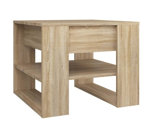 vidaXL Mesa de centro madera de ingeniería roble Sonoma 55,5x55x45 cm