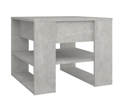 Mesa de centro madera de ingeniería gris hormigón 55,5x55x45 cm