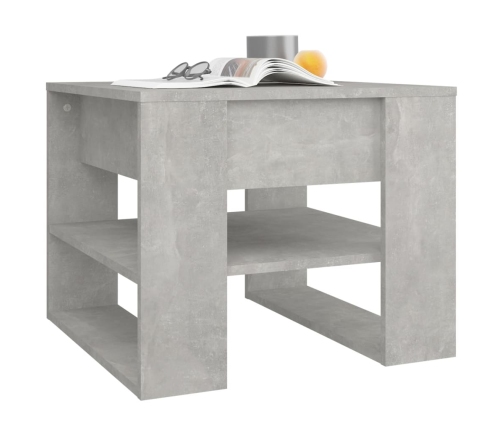 vidaXL Mesa de centro madera de ingeniería gris hormigón 55,5x55x45 cm