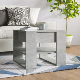 Mesa de centro madera de ingeniería gris hormigón 55,5x55x45 cm