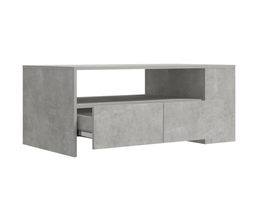 Mesa de centro madera de ingeniería gris hormigón 102x55x42 cm