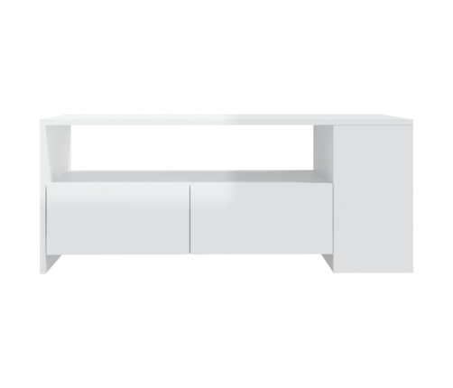 Mesa de centro madera de ingeniería blanco brillo 102x55x42 cm