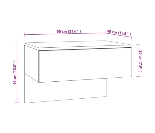 Mesitas de noche de pared 2 unidades blanca