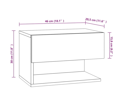 Mesitas de noche de pared 2 unidades blanca