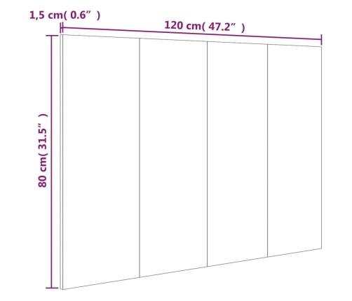 Cabecero de cama madera contrachapada blanco 120x1,5x80 cm