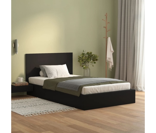 vidaXL Cabecero de cama madera contrachapada negro 120x1,5x80 cm