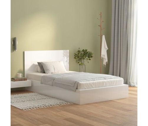 vidaXL Cabecero cama madera contrachapada blanco brillo 120x1,5x80 cm