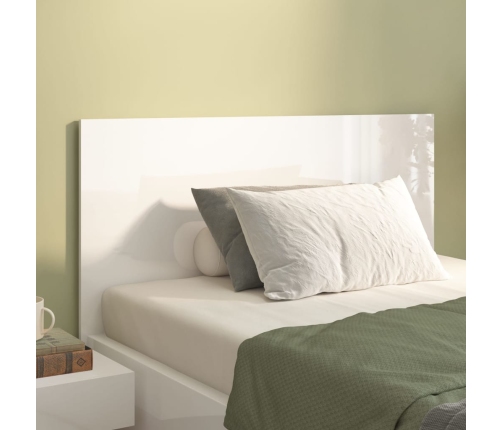 vidaXL Cabecero cama madera contrachapada blanco brillo 120x1,5x80 cm