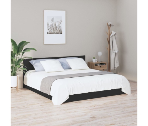 vidaXL Cabecero de cama madera contrachapada negro 200x1,5x80 cm