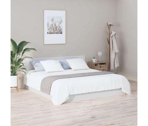 vidaXL Cabecero cama madera contrachapada blanco brillo 200x1,5x80 cm