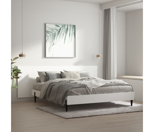 Cabecero de cama pared madera contrachapada blanco 240x1,5x80cm