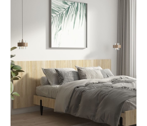 vidaXL Cabecero pared madera contrachapada roble Sonoma 240x1,5x80cm