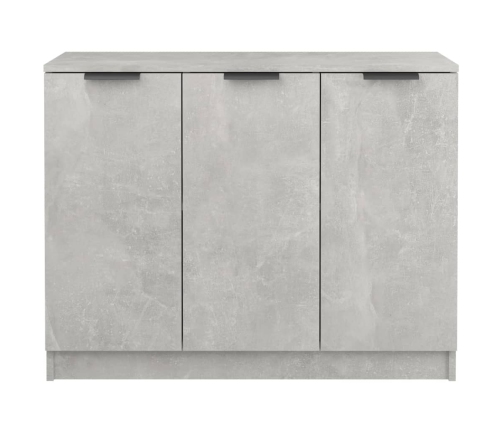 Aparador de madera contrachapada gris hormigón 90,5x30x70 cm