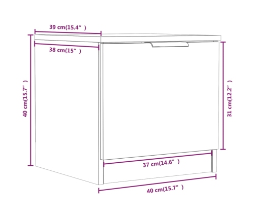 vidaXL Mesita de noche color roble Sonoma 40x39x40 cm