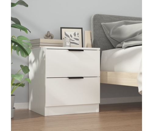 vidaXL Mesitas de noche 2 uds madera contrachapada blanco