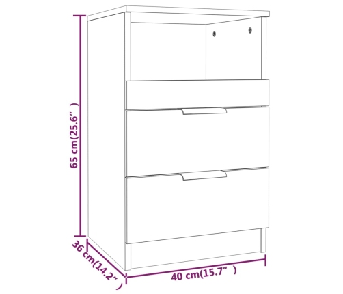 vidaXL Mesitas de noche 2 uds madera contrachapada color negro