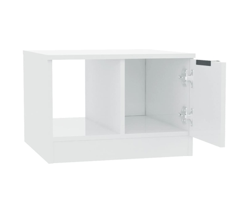 vidaXL Mesa de centro madera de ingeniería brillo blanco 50x50x36 cm