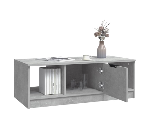 Mesa de centro madera de ingeniería gris hormigón 102x50x36 cm