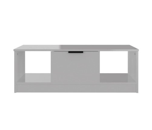 Mesa de centro madera de ingeniería blanco brillo 102x50x36 cm