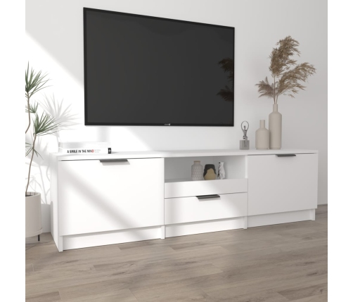 Mueble para TV madera contrachapada blanco 140x35x40 cm