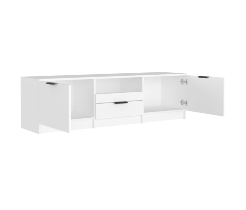 Mueble para TV madera contrachapada blanco 140x35x40 cm