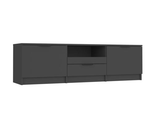 Mueble para TV madera contrachapada negro 140x35x40 cm