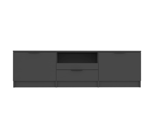 Mueble para TV madera contrachapada negro 140x35x40 cm