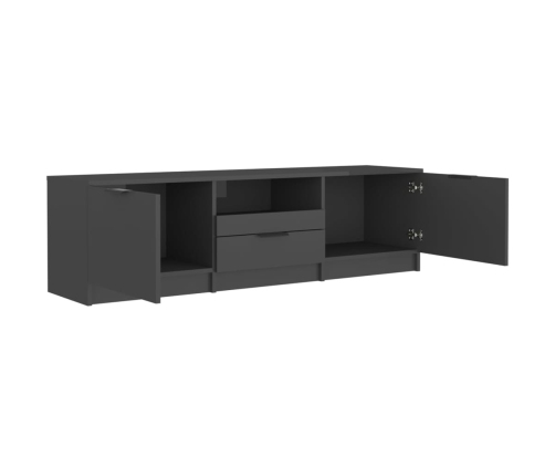 Mueble para TV madera contrachapada negro 140x35x40 cm