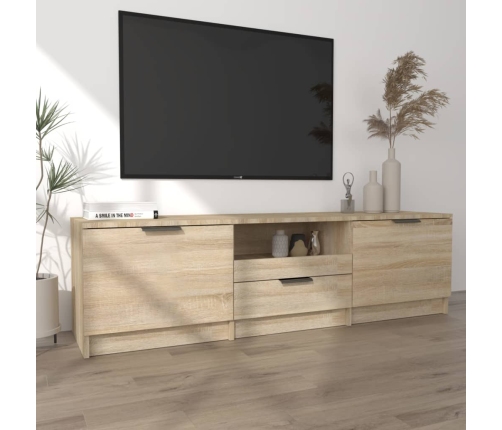 Mueble de TV madera contrachapada roble Sonoma 140x35x40 cm