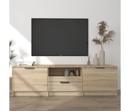 Mueble de TV madera contrachapada roble Sonoma 140x35x40 cm