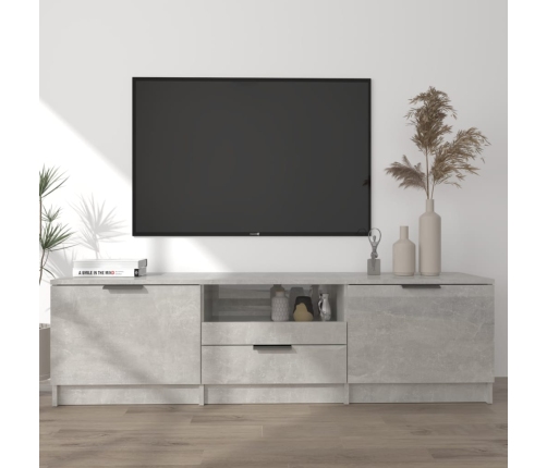 vidaXL Mueble de TV madera contrachapada gris hormigón 140x35x40 cm