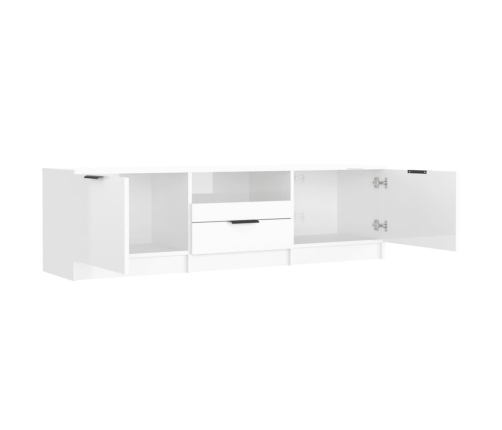 vidaXL Mueble de TV madera contrachapada blanco brillante 140x35x40 cm