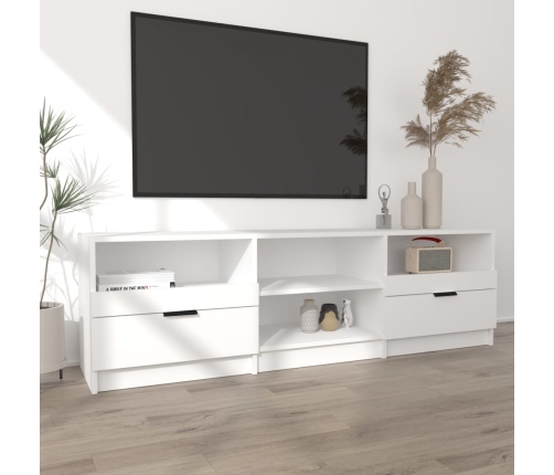 Mueble para TV madera contrachapada blanco 150x33,5x45 cm