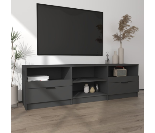 Mueble para TV madera contrachapada negro 150x33,5x45 cm