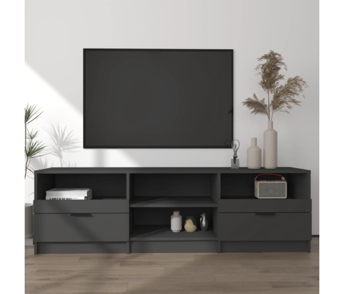 Mueble para TV madera contrachapada negro 150x33,5x45 cm