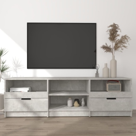 Mueble de TV madera contrachapada gris hormigón 150x33,5x45 cm