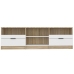 Mueble de TV madera contrachapada blanco y roble 150x33,5x45 cm