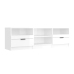 Mueble de TV madera contrachapada blanco brillo 150x33,5x45 cm