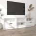 vidaXL Mueble de TV madera contrachapada blanco brillo 150x33,5x45 cm