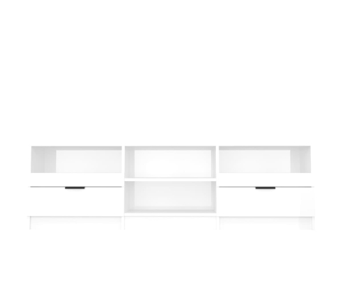 vidaXL Mueble de TV madera contrachapada blanco brillo 150x33,5x45 cm