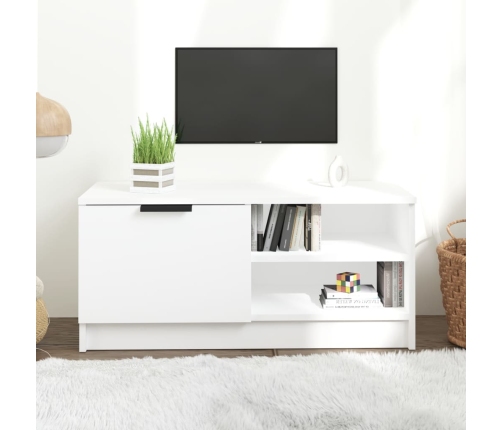 Mueble para TV madera contrachapada blanco 80x35x36,5 cm