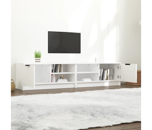 Mueble para TV 2 pzas madera contrachapada blanco 80x35x36,5 cm