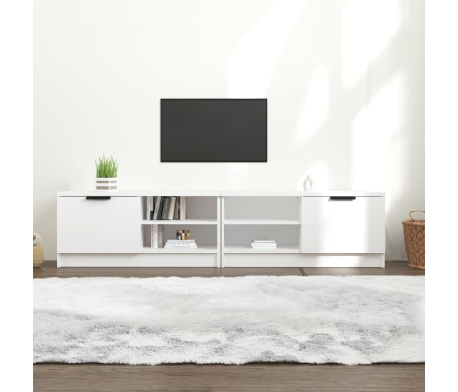 Mueble para TV 2 pzas madera contrachapada blanco 80x35x36,5 cm