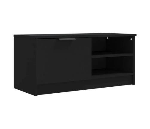 Mueble para TV madera contrachapada negro 80x35x36,5 cm