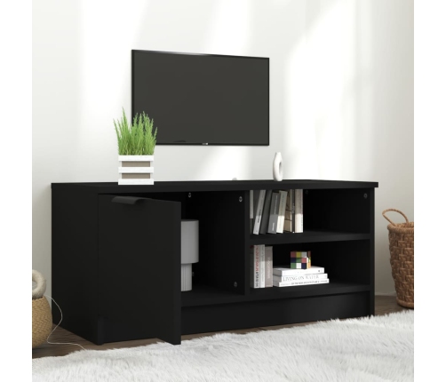 Mueble para TV madera contrachapada negro 80x35x36,5 cm