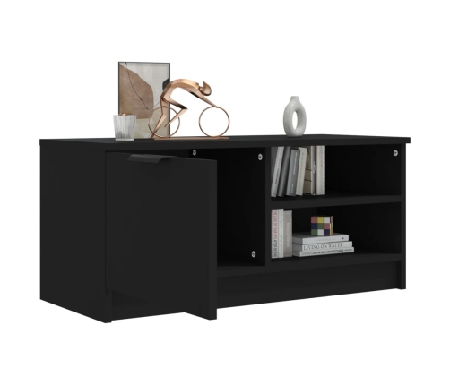 Mueble para TV madera contrachapada negro 80x35x36,5 cm