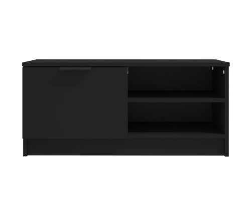 Mueble para TV madera contrachapada negro 80x35x36,5 cm