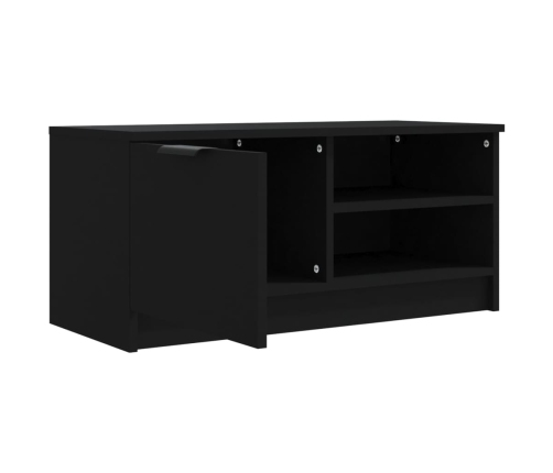 Mueble para TV madera contrachapada negro 80x35x36,5 cm