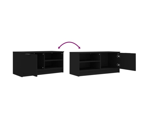 Mueble para TV madera contrachapada negro 80x35x36,5 cm